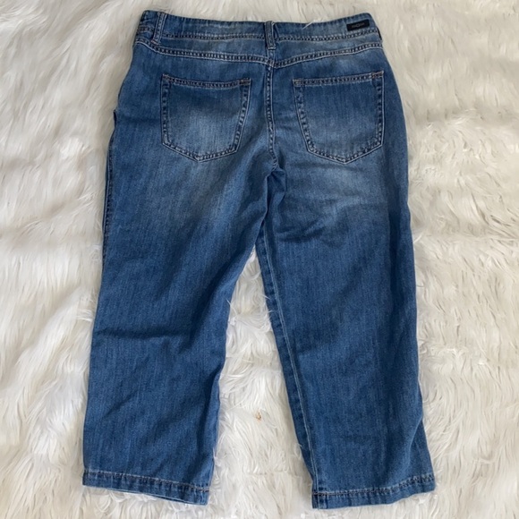 Liverpool Jeans Company Tie Detail Zip Capri Cropped Y2K Style Jeans 6/28 - Picture 3 of 7